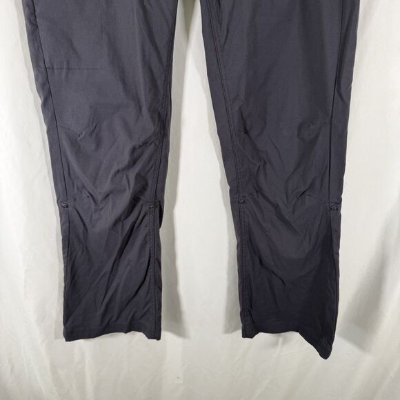 prAna Hiking Pants Women's 12 Dark Grey Nylon Snap Pockets 2 Button Zip - Picture 3 of 12